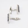 Picture of Mid Century Lucien Piccard 14k White Gold, Diamond & Synthetic Blue Sapphire Cufflinks