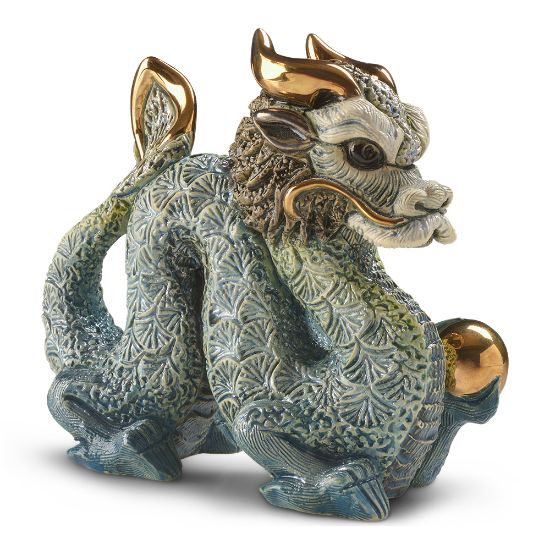 Picture of De Rosa Blue Chinese Dragon Figurine