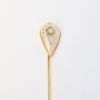 Picture of Antique Edwardian Era 14k Gold, Mother of Pearl, White Enamel & Seed Pearl Stick Pin