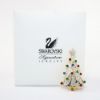 Picture of Vintage Swarovski Crystal Christmas Tree Brooch with Glass Cabochon Ornaments & Original Box