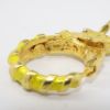 Picture of Vintage 1960's Hattie Carnegie Gold Tone Metal & Yellow Enamel Zebra Hoop Earrings