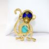 Picture of Vintage Crown Trifari Turquoise 'Jelly Belly' Monkey Brooch