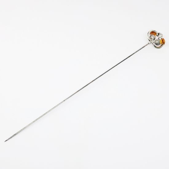 Picture of Antique 1906 Sterling Silver & Citrine Thistle Hat Pin By Charles Horner, Chester, England