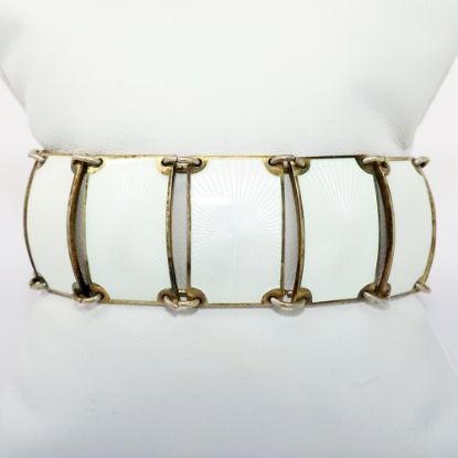 Picture of Art Deco Sterling Silver & White Guilloche Enameled Bracelet by David Andersen