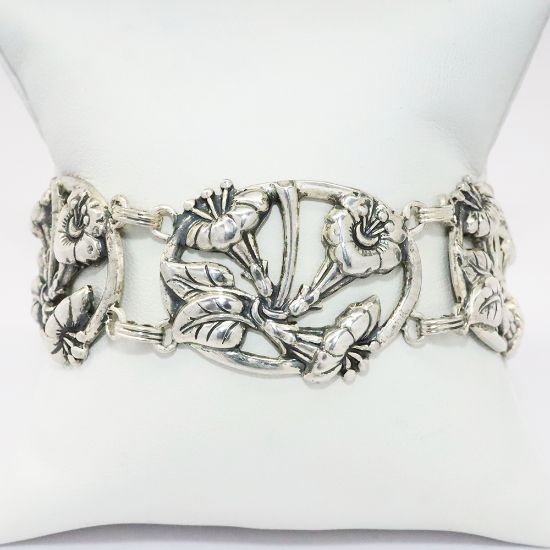 Picture of Vintage Mid Century Danecraft Sterling Silver Honeysuckle Vine Bracelet