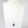 Picture of 14k Yellow Gold, Blue Zircon & Amethyst Pendant Necklace