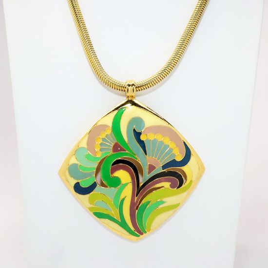 Picture of Vintage 1960's-1970's Mod Lanvin Enameled Flower Necklace