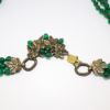 Picture of Art Deco Era Triple Strand Beaded Chrysoprase Necklace with Gilt Silver Leaf Accents