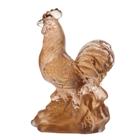 Picture of Daum Amber & Grey Zodiac Rooster Figurine