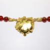 Picture of MMA (Metropolitan Museum of Art) Carnelian Beaded Necklace with Enameled Poppy Clasp & Matching Earrings