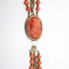 Picture of Vintage Hattie Carnegie Faux Coral Cameo Beaded Necklace & Earring Set