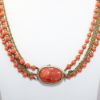 Picture of Vintage Hattie Carnegie Faux Coral Cameo Beaded Necklace & Earring Set