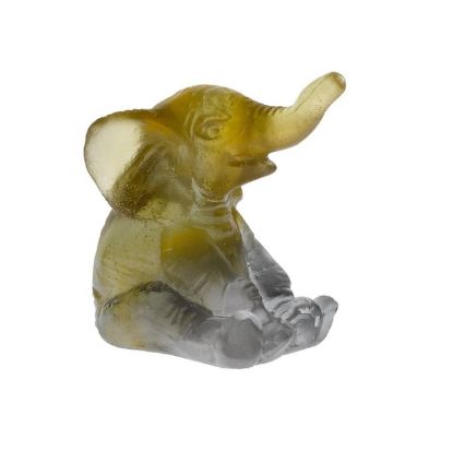 Picture of Daum Mini Elephant Amber And Gray Figurine