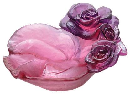 Picture of Daum Small Rose Passion Bowl in Red & Purple Crystal