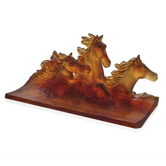 Picture of Daum Amber Cavalcade Pencil Holder