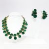 Picture of Vintage 1950's Weiss Emerald Green Rhinestone Necklace & Clip-On Earring Set