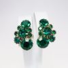 Picture of Vintage 1950's Weiss Emerald Green Rhinestone Necklace & Clip-On Earring Set