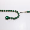 Picture of Vintage 1950's Weiss Emerald Green Rhinestone Necklace & Clip-On Earring Set