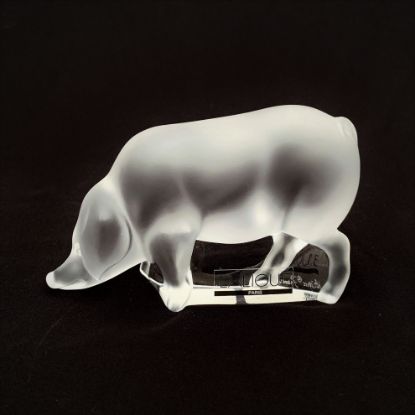 Picture of Lalique Pig (Cochon) Crystal Figurine Sculpture