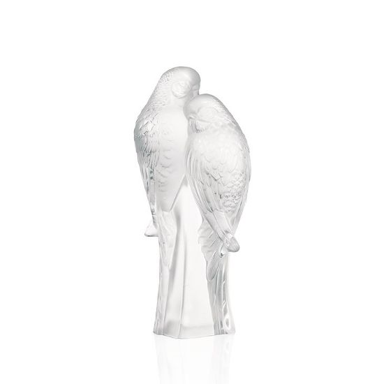 Picture of Lalique 2 Parakeets Sculpture - Clear Crystal