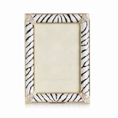 Picture of Jay Strongwater Leonard Zebra Frame With Pave Crystal Corners