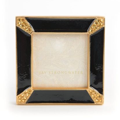 Picture of Jay Strongwater Leland 'Jet' Black Pave Corner  Square Frame.