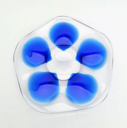 Picture of Lalique ,Clear & Cap-Ferrat Blue 5 Well Oyster Plate