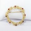 Picture of 14k Yellow Gold & Garnet Wreath Brooch