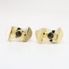 Picture of Vintage Mid Century 14k Yellow Gold & Black Star Sapphire Cufflinks