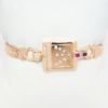 Picture of 14k Rose Gold Faux Watch Bracelet with Diamond & Ruby Accents