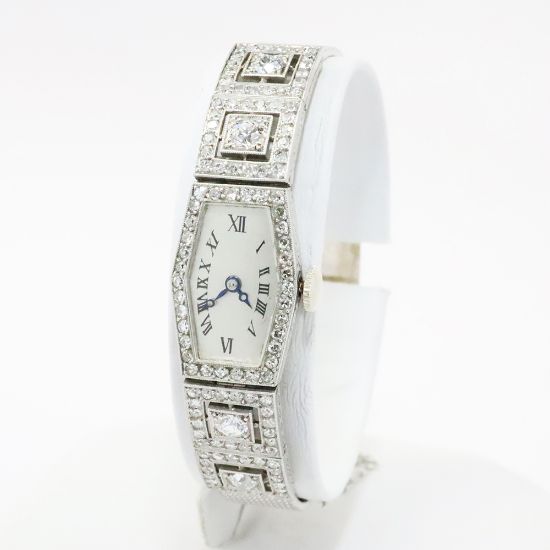 Picture of Antique Art Deco Henri Blanc Platinum & Diamond Ladies Wristwatch  