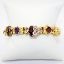 Picture of Vintage Mid Century 14k Yellow Gold, Gemstone & Enameled Slide Charm Bracelet
