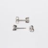 Picture of 14k White Gold & Princess Cut Diamond Solitaire Earrings