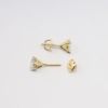 Picture of 14k Yellow Gold & Round Brilliant Cut Diamond Solitaire Stud Earrings