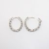 Picture of 14k White Gold & Diamond Hoop Earrings