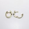 Picture of 14k Two-Tone Gold, Sapphire & Diamond Huggee Hoop Earrings