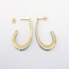 Picture of 14k Two-Tone Gold & Pavé Set Diamond Demi Hoop Earrings 