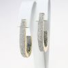 Picture of 14k Two-Tone Gold & Pavé Set Diamond Demi Hoop Earrings 