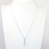 Picture of 14k White Gold Necklace with Graduated Diamond Bar Pendant