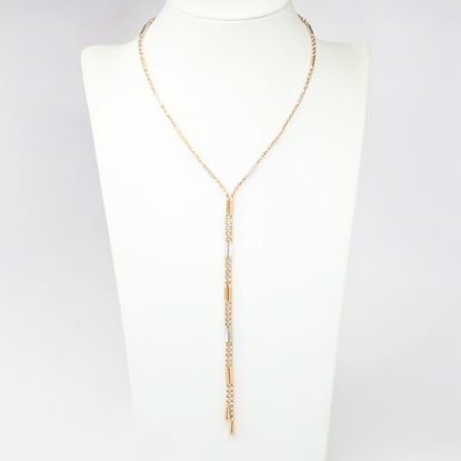 Picture of 18k Rose & White Gold Magnetic Beads Lariat Necklace