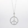 Picture of 14k White Gold Necklace with Diamond Peace Sign Pendant