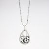 Picture of 14k White Gold Necklace with Teardrop Shaped Diamond & Black Enamel Filigree Pendant