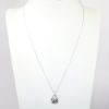 Picture of 14k White Gold Necklace with Teardrop Shaped Diamond & Black Enamel Filigree Pendant