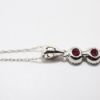 Picture of 14k White Gold Necklace with Ruby & Diamond Pendant