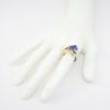 Picture of 14k Two-Tone Gold & Trillion Cut, Offset Tanzanite Ring with Diamond Accents