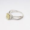 Picture of 18k Two-Tone Gold & Cushion Cut Yellow Diamond Ring with Diamond Halo & Split Band