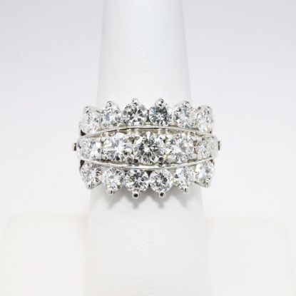 Picture of 14k White Gold Ring with Three Rows of Diamonds