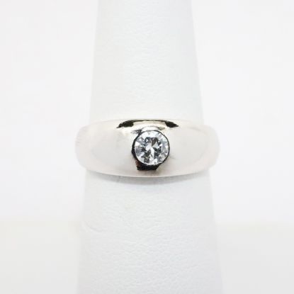 Picture of Antique Art Deco Era Platinum & Burnish Set Diamond Solitaire Ring 