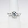 Picture of 14k White Gold & Diamond Solitaire Engagement Ring with Diamond Accented Band