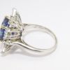 Picture of Platinum & Oval Cut Violet Blue Ceylon Sapphire Ring with Diamond Starburst Halo